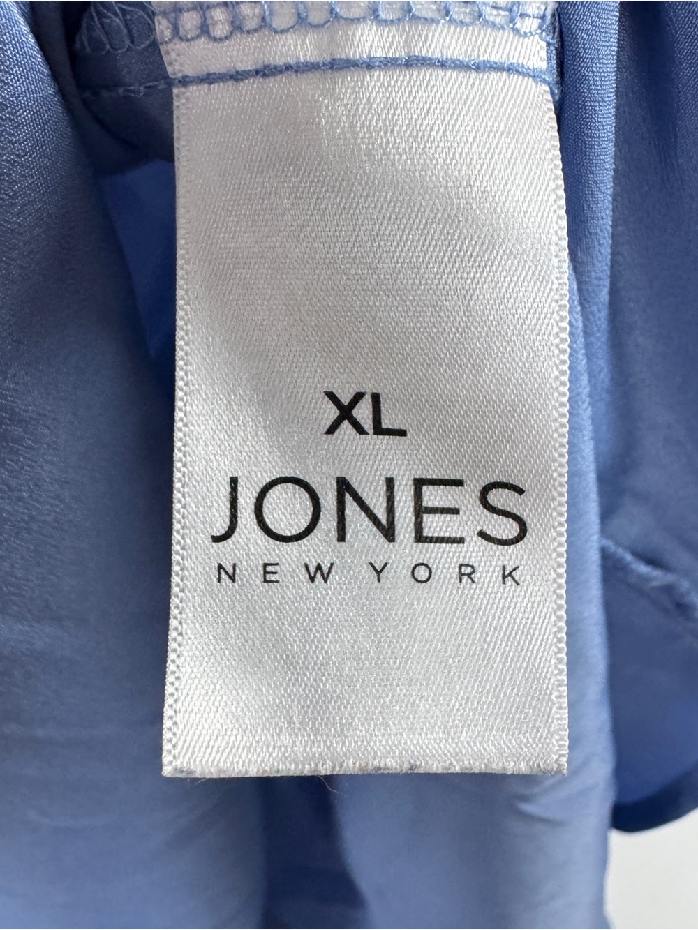 Jones New York Top Womens XL Solid Blue Neck Lace Up 3/4 Sleeve - Picture 5 of 7